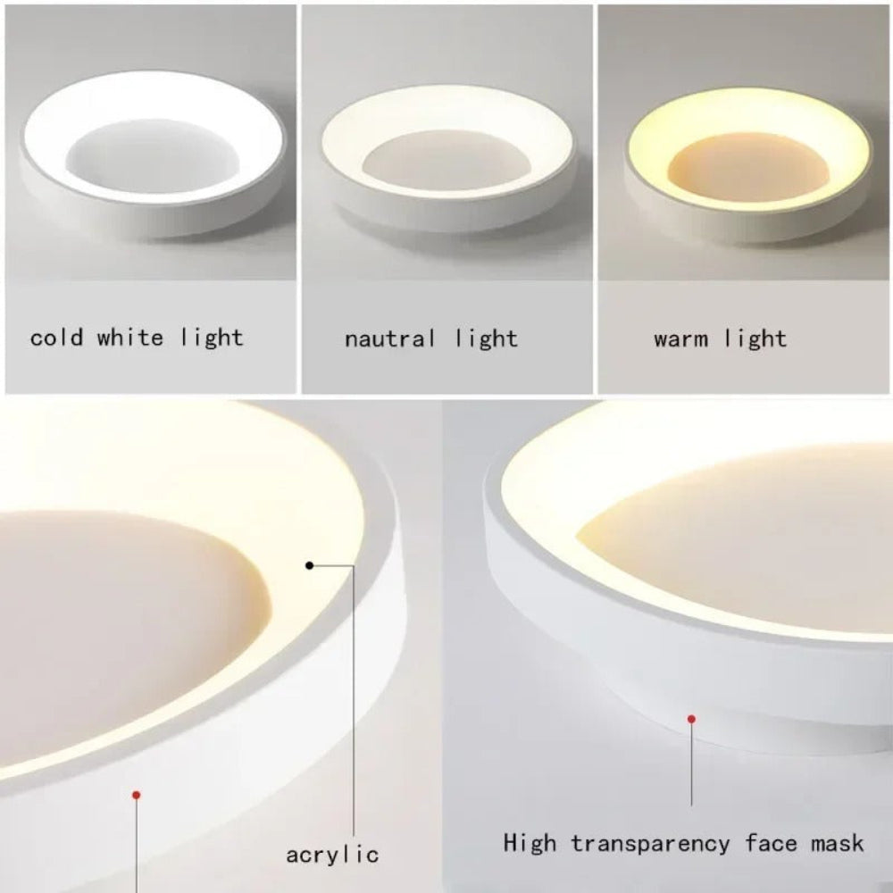 Nordic round LED ceiling light with remote control - Modern, minimalist design