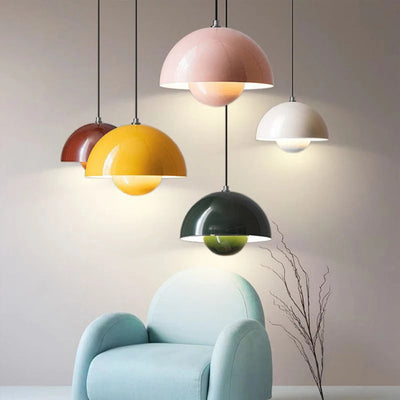 Semi-circular coloured chandelier