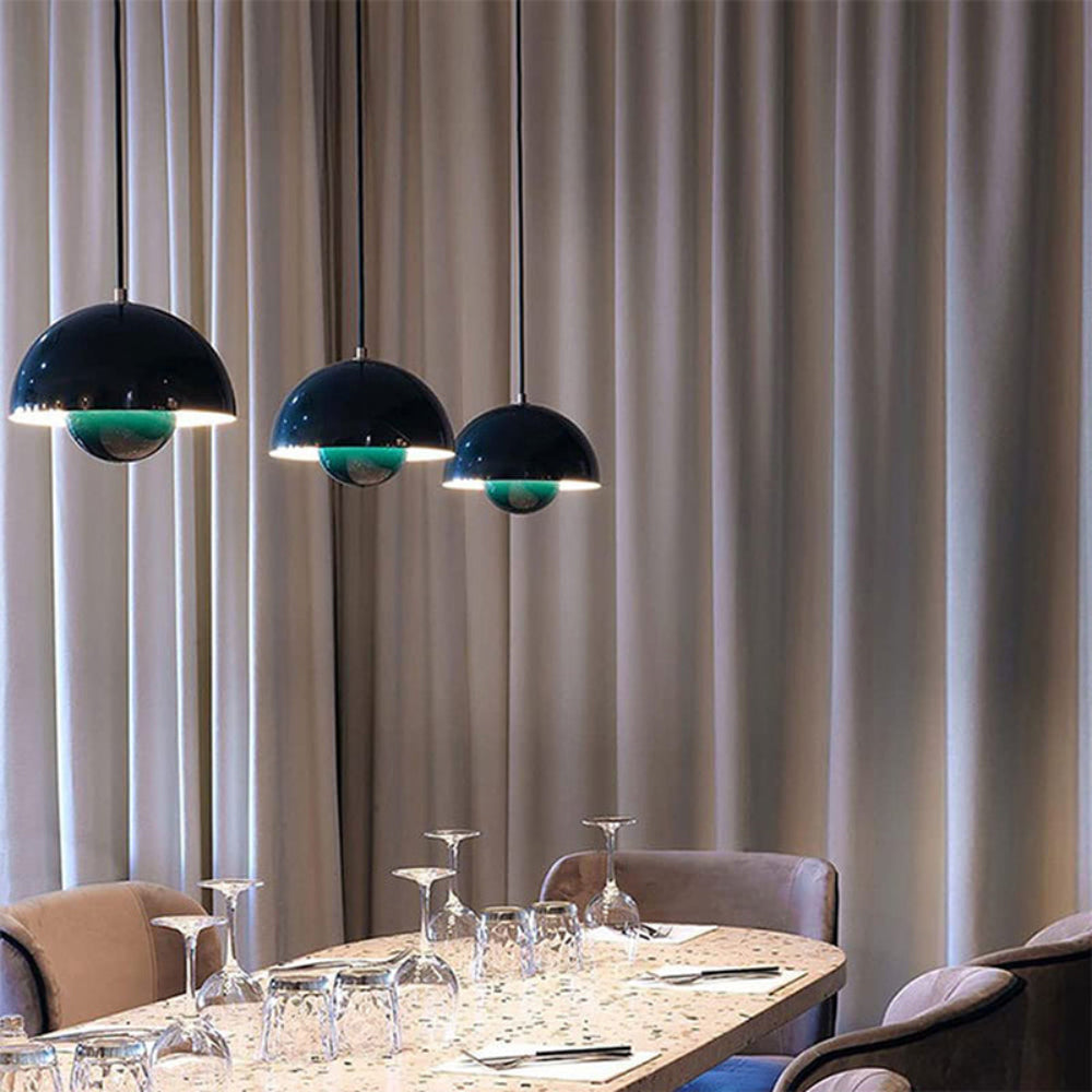 Semi-circular coloured chandelier