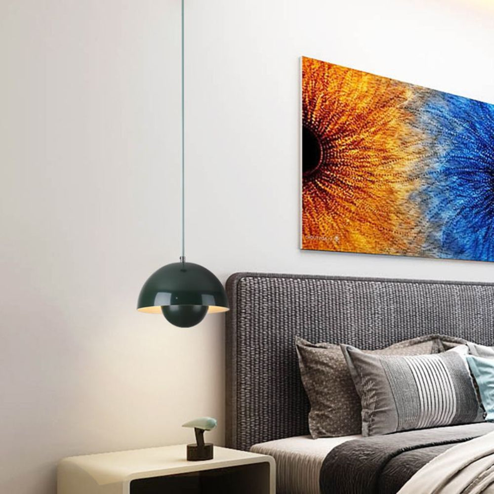 Semi-circular coloured chandelier