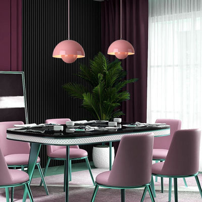 Semi-circular coloured chandelier