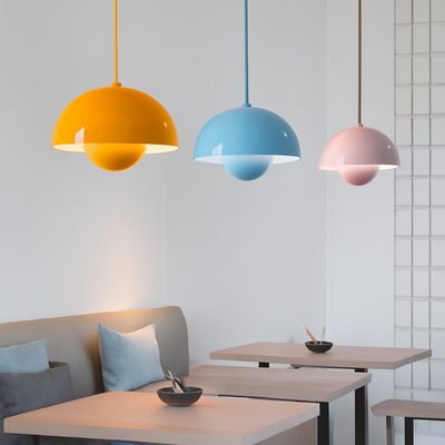Semi-circular coloured chandelier