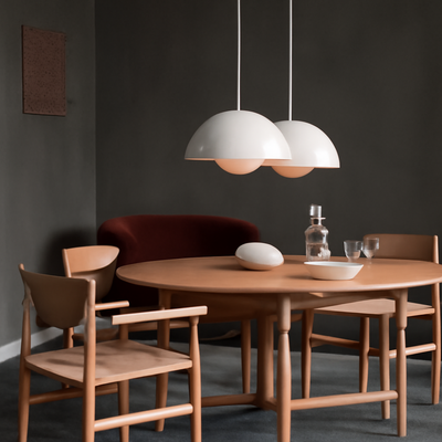 Semi-circular coloured chandelier